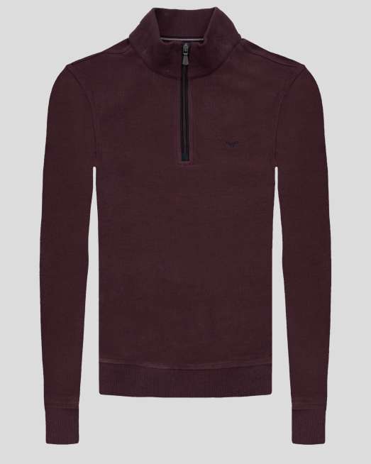 'БЛУЗА С КЪС ЦИП И КРЪПКИ НА ЛАКТИТЕ В БОРДО