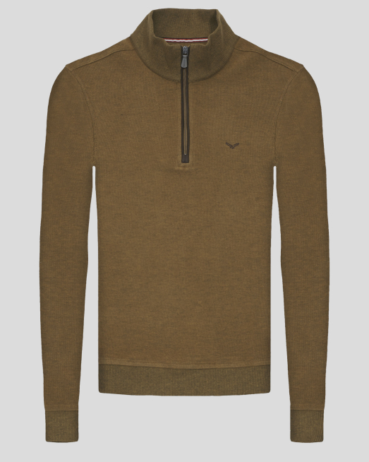 'БЛУЗА С КЪС ЦИП И КРЪПКИ НА ЛАКТИТЕ В ЦВЯТ ГОРЧИЦА МЕЛАНЖ