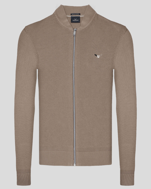 'БЕЖОВА ЖИЛЕТКА ОТ PREMIUM ПАМУК СЪС СТРУКТУРНА ПРЕДНИЦА И ЛОГО