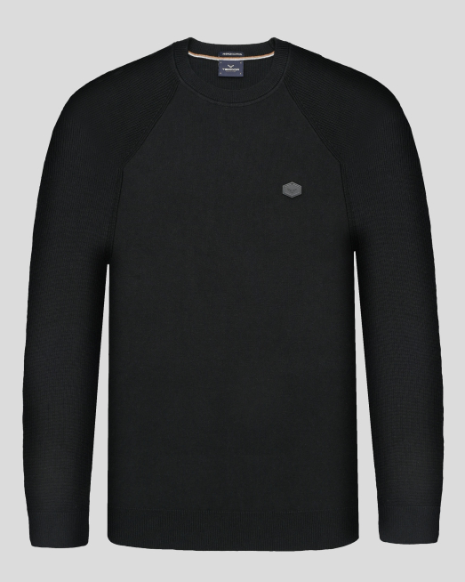 'ЧЕРЕН ПУЛОВЕР С РЕГЛАН РЪКАВ ОТ PREMIUM ПАМУК 