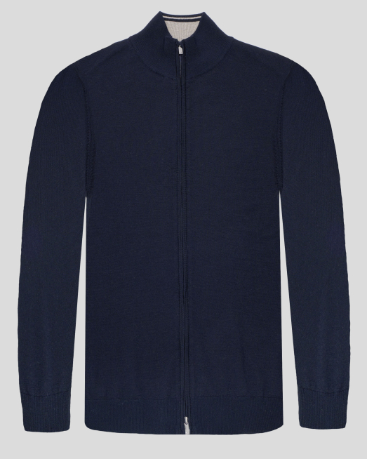 'ТЪМНОСИНЯ ЖИЛЕТКА ОТ ЕКСТРА ФИНА ВЪЛНА МЕРИНО "ZEGNA BARUFFA" 