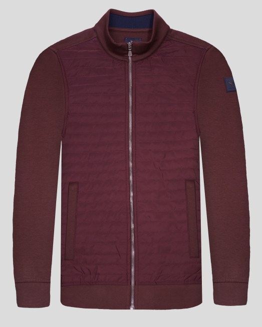 'КОМБИНИРАН СУИТШЪРТ В БОРДО С КАПИТОНИРАНА ПРЕДНИЦА И ЛОГО НА РЪКАВ 