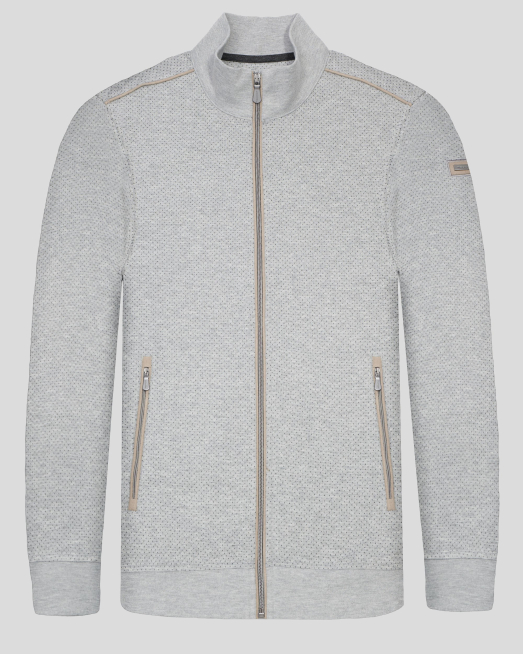 'СВЕТЛОСИВ  СУИТШЪРТ С КОНТРАСТЕН ДЕСЕН НА ТОЧКИ И ЛОГО  НА РЪКАВ