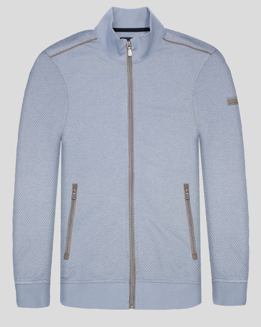 'СВЕТЛОСИН СУИТШЪРТ С КОНТРАСТЕН ДЕСЕН НА ТОЧКИ И ЛОГО  НА РЪКАВ