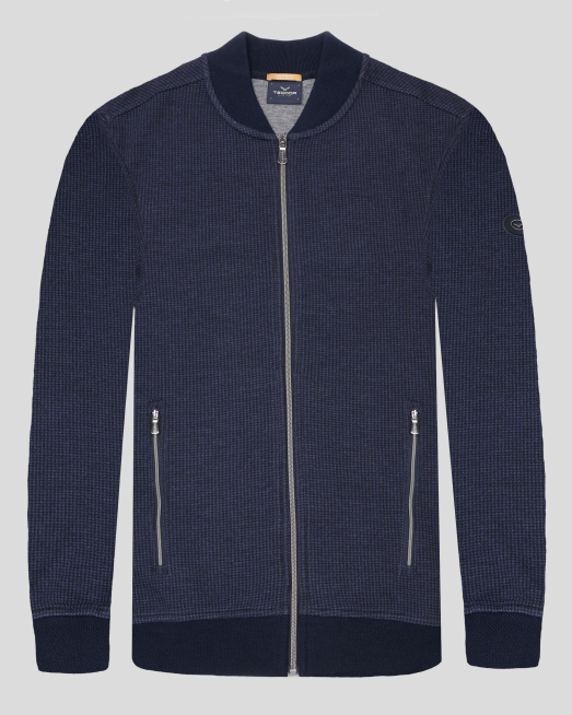 'СУИТШЪРТ ТИП БОМБЕР В ТЪМНОСИНЬО И ЧЕРНО ПЕПИТ