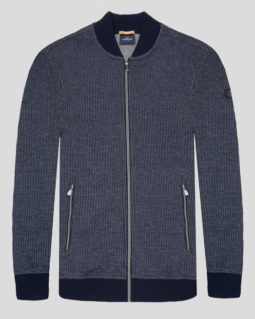 'СУИТШЪРТ ТИП БОМБЕР В ТЪМНОСИНЬО И СИВО ПЕПИТ