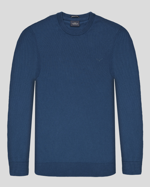 ' ПУЛОВЕР С ОБЛО ДЕКОЛТЕ ОТ PREMIUM ПАМУК В ЦВЯТ ПЕТРОЛ