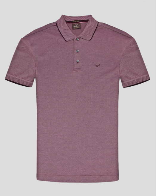 'ПОЛО ТЕНИСКА ОТ ДВОЙНО МЕРСЕРИЗИРАН ЕГИПЕТСКИ ПАМУК В БОРДО МЕЛАНЖ 