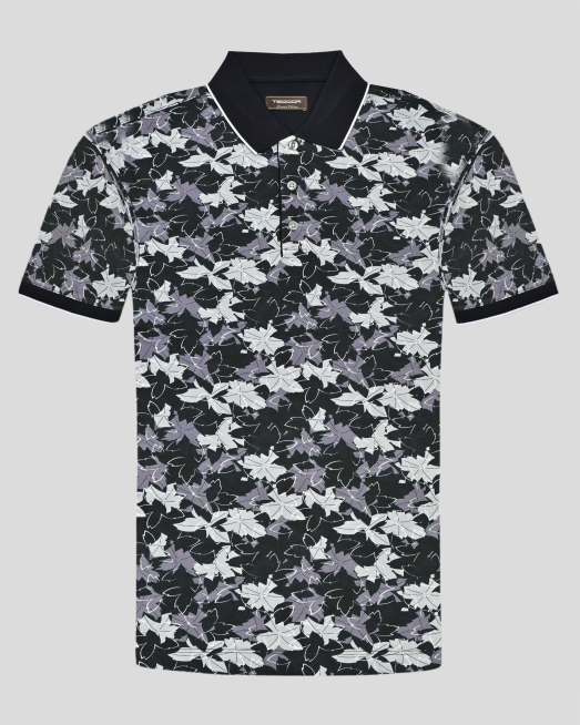 'МНОГОЦВЕТНА ТЕНИСКА С ПОЛО ЯКА В КАМУФЛАЖЕН ДЕСЕН