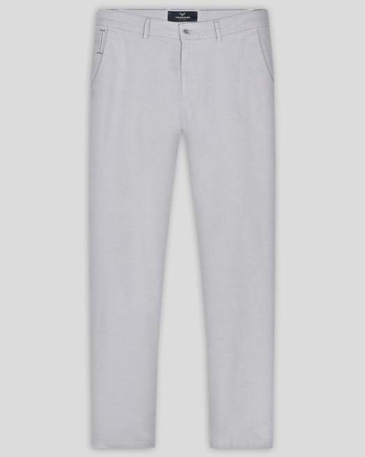 'СИВ ЧИНО ПАНТАЛОН МЕЛАНЖ  В СИТНА ПАНАМЕНА СТРУКТУРА С ЛОГО