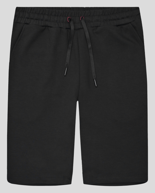 'ЧЕРНИ БЕРМУДИ ТРИКО С ЕФЕКТЕН ПРИНТ НА ЗАДЕН ДЖОБ