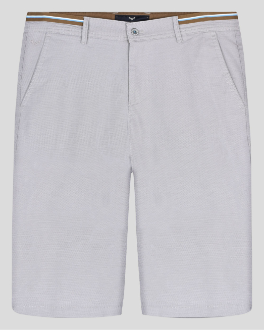 'СТРУКТУРНИ БЕРМУДИ С ШИРИТ НА КОЛАН И ЛОГО В СИВ МЕЛАНЖ