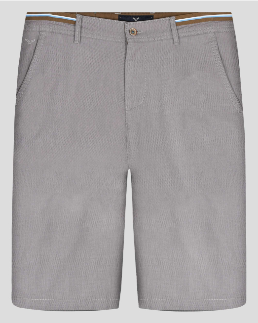 'БЕРМУДИ С ШИРИТ НА КОЛАН И ЛОГО В ТЪМНОБЕЖОВ МЕЛАНЖ