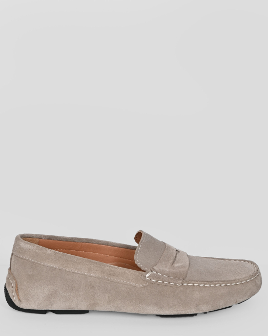 'БЕЖОВИ МОКАСИНИ ОТ ЕСТЕСТВЕН ВЕЛУР 