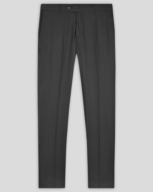 'ЧЕРЕН КЛАСИЧЕСКИ ПАНТАЛОН В РАЙЕ С ЕДИНИЧНИ ФИЛЕТКИ/ЧАСТ ОТ КОСТЮМ/