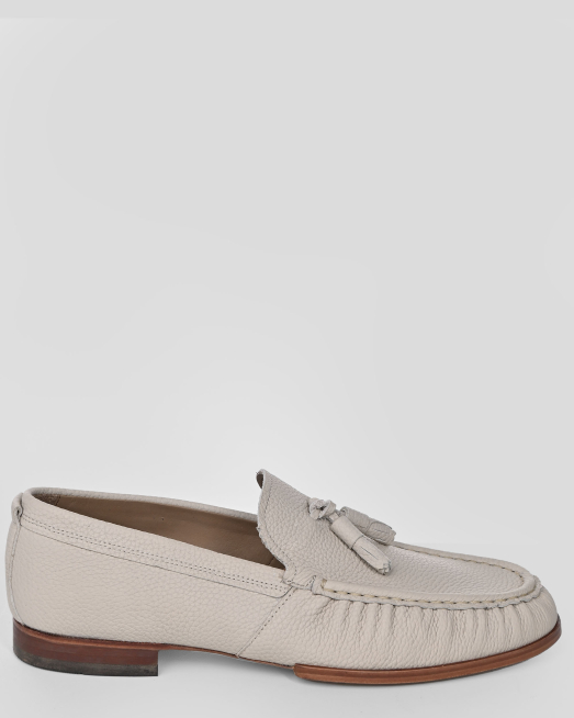 'БЕЖОВИ МОКАСИНИ С ПИСКЮЛ ОТ ШАГРЕНИРАНА КОЖА