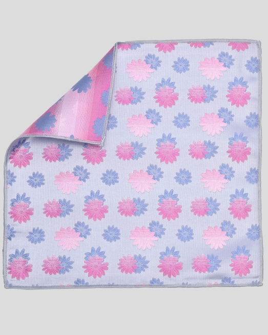 'СВЕТЛОСИНЯ КЪРПИЧКА ЗА САКО С ФЛОРАЛНИ МОТИВИ В РОЗОВО И СИНЬО