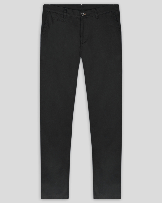 'ЧЕРЕН ЧИНО ПАНТАЛОН С ДВОЙНИ ФИЛЕТКИ И КОЖЕНА ЛОГО ЕМБЛЕМА 