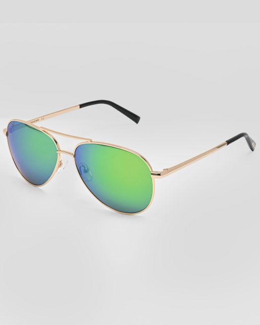 'СЛЪНЧЕВИ ОЧИЛА АВИАТОР СЪС ЗЛАТИСТА РАМКА И ЗЕЛЕНИ ЛЕЩИ