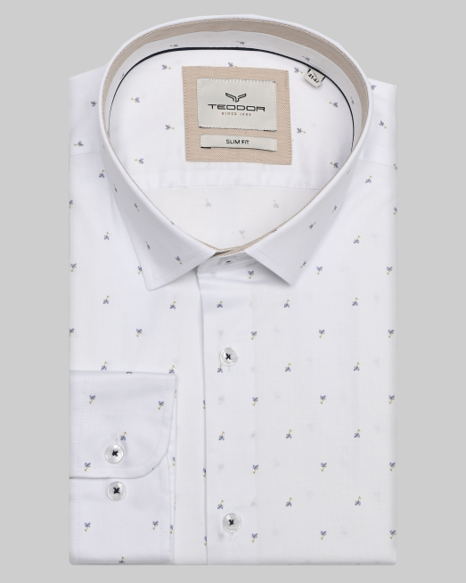 'БЯЛА РИЗА В СИТЕН ФИГУРАЛЕН ДЕСЕН ВТАЛЕН СИЛУЕТ