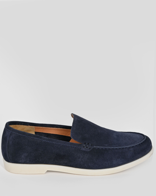 'ТЪМНОСИНИ МОКАСИНИ ОТ ЕСТЕСТВЕН ВЕЛУР