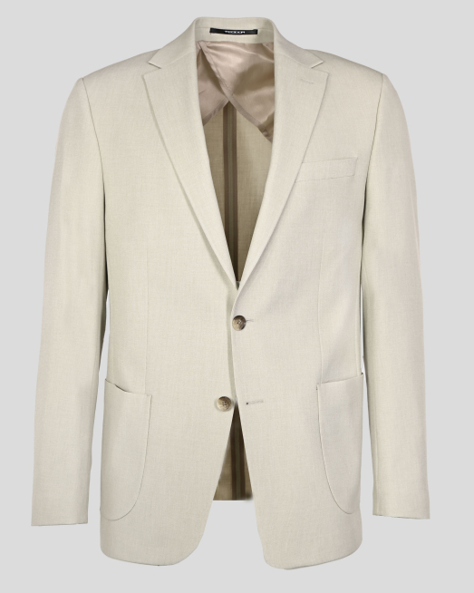 'БЕЖОВО КЛАСИЧЕСКО САКО МЕЛАНЖ С ВЪНШНИ ДЖОБОВЕ /ЧАСТ ОТ КОСТЮМ/