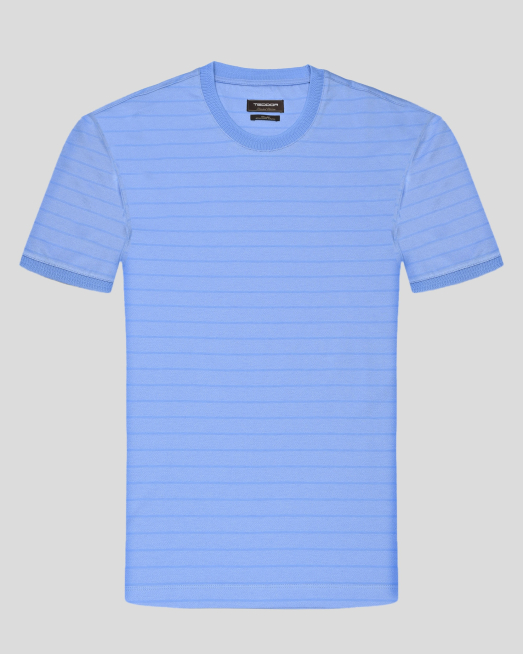 'СИНЯ ТЕНИСКА МЕЛАНЖ  В ТОНАЛЕН РИНГЕЛ ОТ ДВОЙНО МЕРСЕРИЗИРАН ПАМУК 