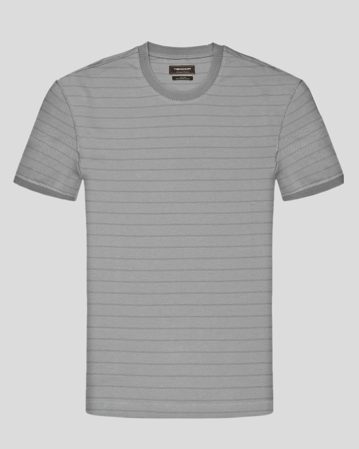 'СИВА ТЕНИСКА МЕЛАНЖ В ТОНАЛЕН РИНГЕЛ ОТ ДВОЙНО МЕРСЕРИЗИРАН ПАМУК 