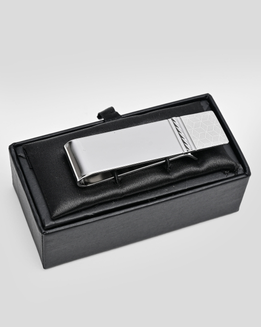 'ЛУКСОЗНА СРЕБРИСТА ЩИПКА ЗА БАНКНОТИ С ДЕКОРАТИВНИ ЕЛЕМЕНТИ 