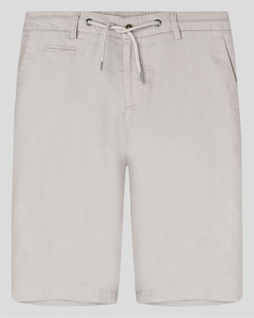 'СВЕТЛОБЕЖОВИ БЕРМУДИ С ВРЪЗКИ ОТ ЛЕН, ТЕНСЕЛ И ПАМУК