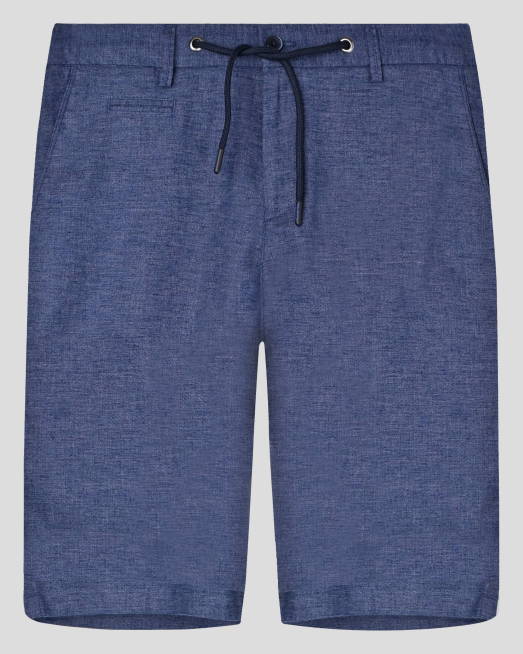 'ДЕНИМ СИНИ БЕРМУДИ МЕЛАНЖ ОТ ЛЕН, ТЕНСЕЛ И ПАМУК