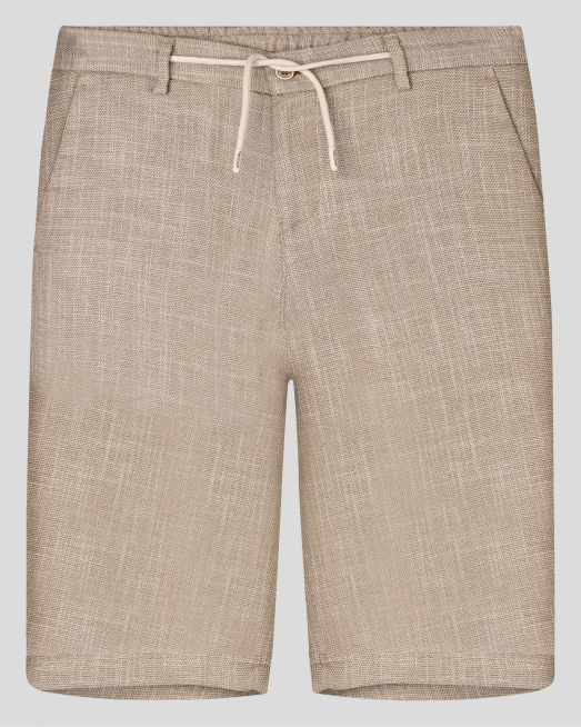 'БЕРМУДИ ОТ ПАМУК И ЛЕН В БЕЖОВ И БЯЛ МЕЛАНЖ 