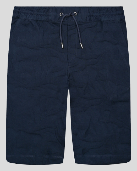 'ТЪМНОСИНИ БЕРМУДИ ТРИКО В ТОНАЛЕН ФИГУРАЛЕН ДЕСЕН