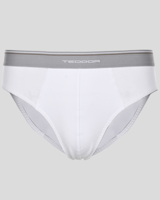 'БЯЛ СЛИП С КОНТРАСТЕН ВЪНШЕН ЛАСТИК И ЛОГО 