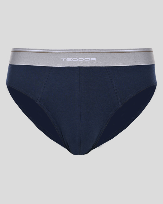 'ТЪМНОСИН СЛИП С КОНТРАСТЕН ЛАСТИК И ЛОГО