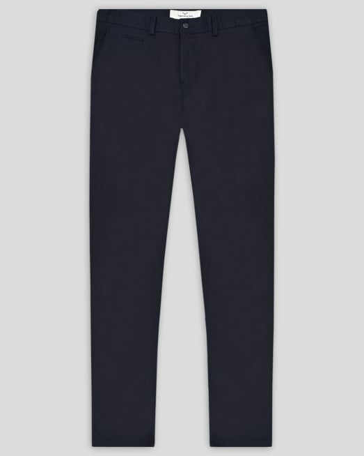 'ТЪМНОСИН ЧИНО ПАНТЛОН С МЕТАЛНО ЛОГО /ЧАСТ ОТ КОСТЮМ/