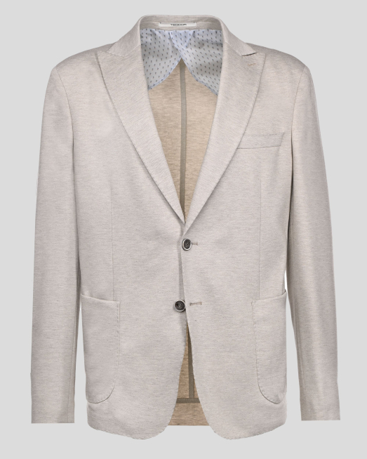 'БЕЖОВО САКО МЕЛАНЖ С ВЪНШНИ ДЖОБОВЕ ВТАЛЕН СИЛУЕТ