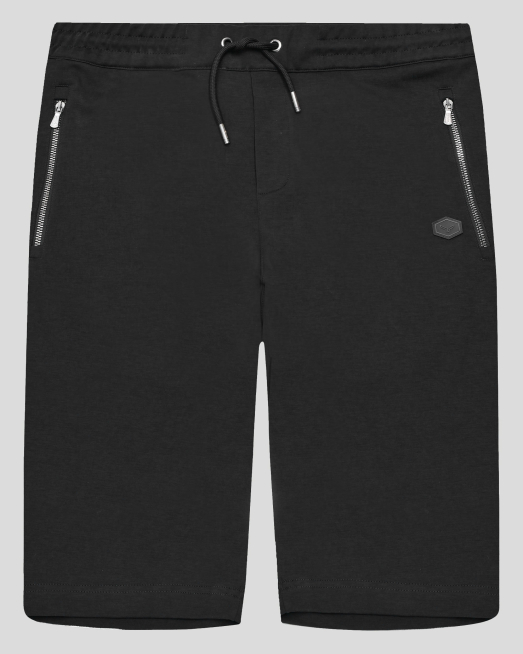 'ЧЕРНИ БЕРМУДИ ОТ ВИСОКОКАЧЕСТВЕН ПАМУК SUPIMA С МЕТАЛНИ ЦИПОВЕ