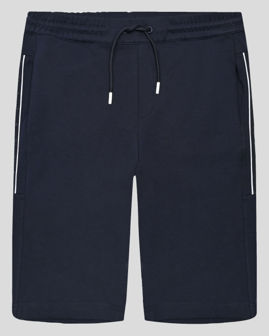 'ТЪМНОСИНИ БЕРМУДИ ОТ ВИСОКОКАЧЕСТВЕН ПАМУК SUPIMA С ЛОГО ПРИНТ