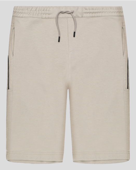 'БЕЖОВИ БЕРМУДИ ОТ ВИСОКОКАЧЕСТВЕН ПАМУК SUPIMA С ЛОГО ПРИНТ