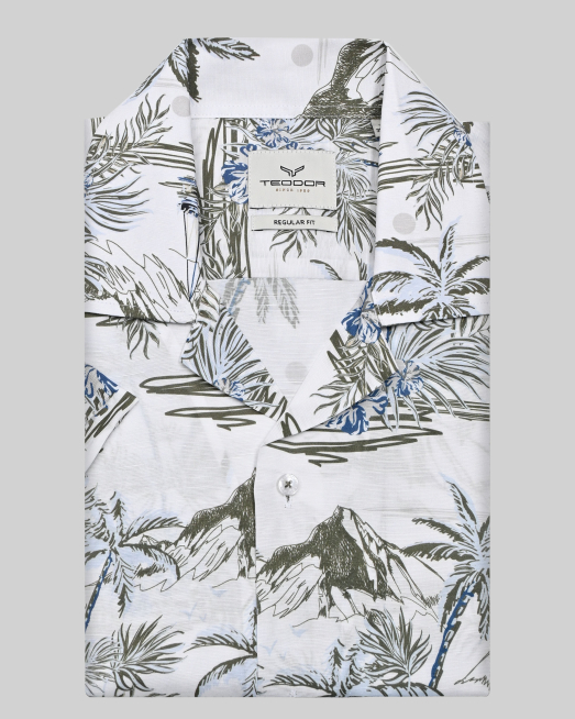 'БЯЛА РИЗА ТИП ХАВАЙСКА С КОНТРАСТЕН АРТ ПРИНТ