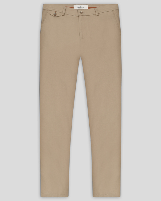 'БЕЖОВ ЧИНО ПАНТАЛОН ОТ ТЕНСЕЛ И ПАМУК СИЛНО ВТАЛЕН СИЛУЕТ