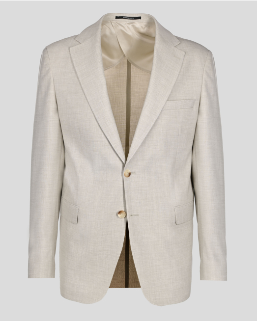 'БЕЖОВО КЛАСИЧЕСКО САКО МЕЛАНЖ С ДВА ШЛИЦА /ЧАСТ ОТ КОСТЮМ/