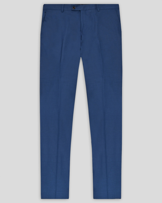 'СИН МЕЛАНЖИРАН КЛАСИЧЕСКИ ПАНТАЛОН С ДВОЙНИ ФИЛЕТКИ /ЧАСТ ОТ КОСТЮМ/