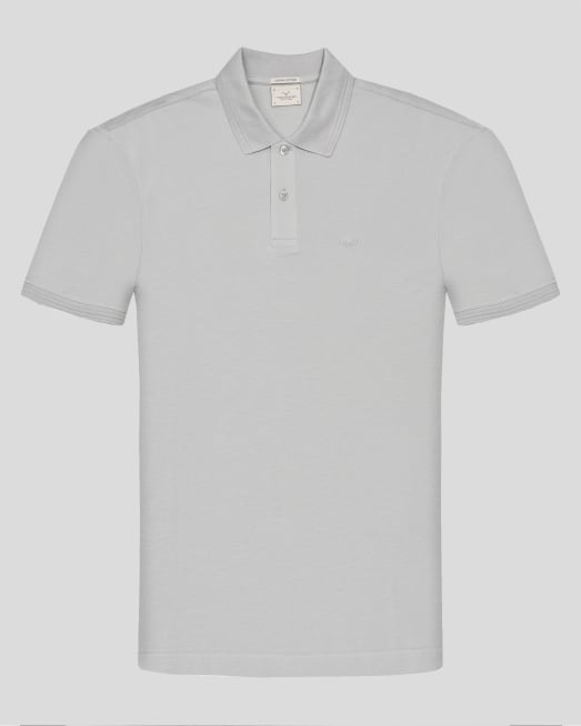 ' СВЕТЛОСИВА ПОЛО ТЕНИСКА  ОТ ВИСОКОКАЧЕСТВЕН ПАМУК SUPIMA