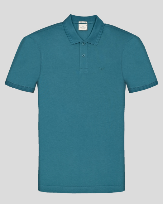 'СИНЬО-ЗЕЛЕНА ТЕНИСКА ОТ ВИСОКОКАЧЕСТВЕН ПАМУК SUPIMA 