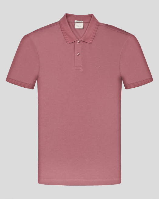 ' ПОЛО ТЕНИСКА ОТ ВИСОКОКАЧЕСТВЕН ПАМУК SUPIMA В АНТИК РОЗОВО