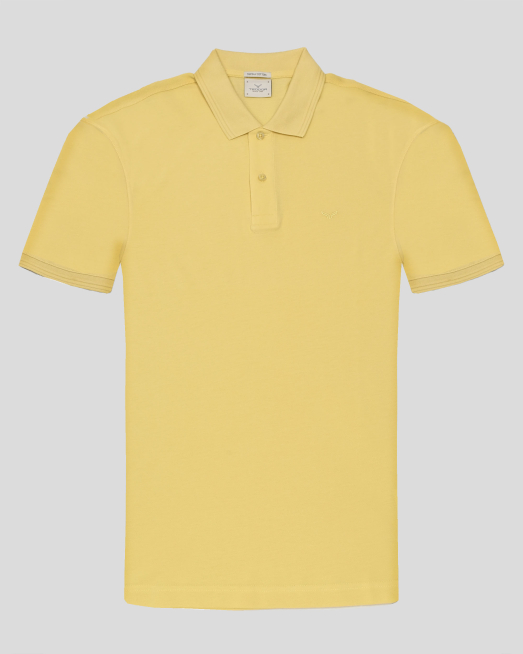 'ЖЪЛТА ТЕНИСКА С ПОЛО ЯКА ОТ ВИСОКОКАЧЕСТВЕН ПАМУК SUPIMA