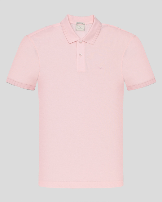 ' РОЗОВА ПОЛО ТЕНИСКА ОТ ВИСОКОКАЧЕСТВЕН ПАМУК SUPIMA