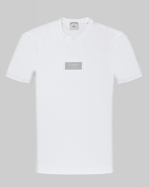 'БЯЛА ТЕНИСКА ОТ PREMIUM ПАМУК С ЕФЕКТЕН ГУМИРАН ПРИНТ